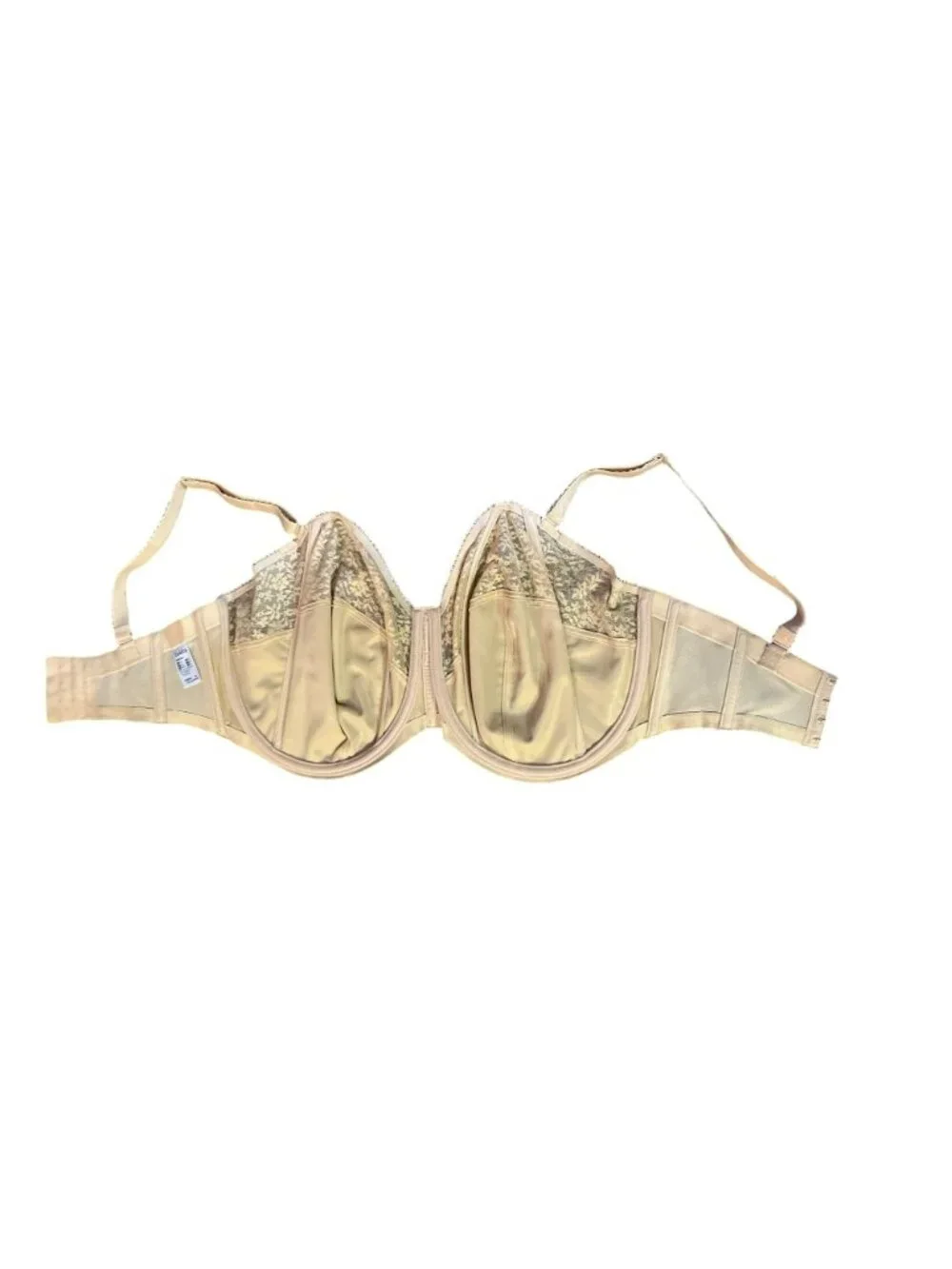 Goddess Sheer Lace Full Coverage Underwire Bra 38L Nude Used - Picture 4 of 13